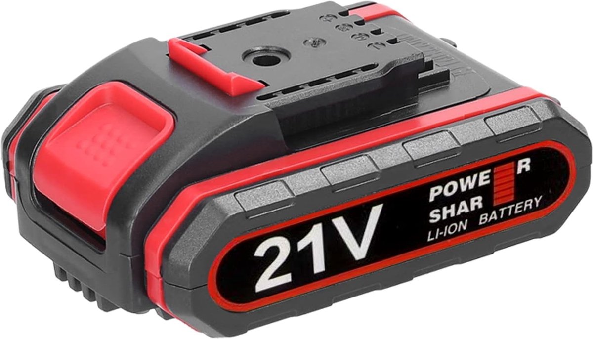 Vervangbare oplaadbare 21V lithiumbatterij en adapterset met 1300mAh capaciteit voor mini kettingzagen en elektrische gereedschappen