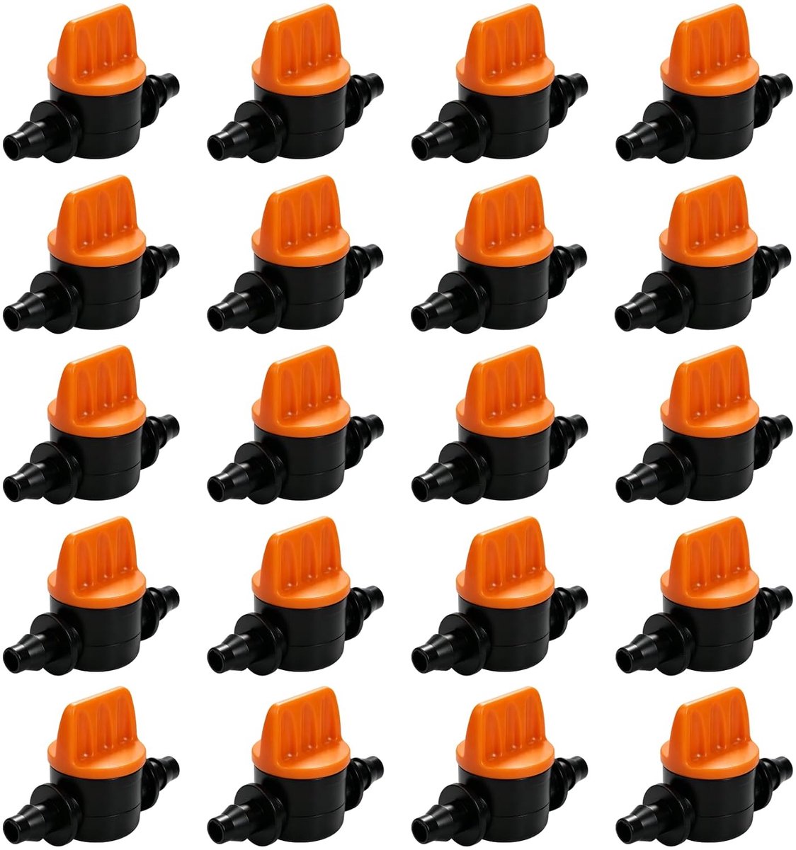 20 stuks druppelirrigatie afsluitventiel 1/4 inch met weerhaak