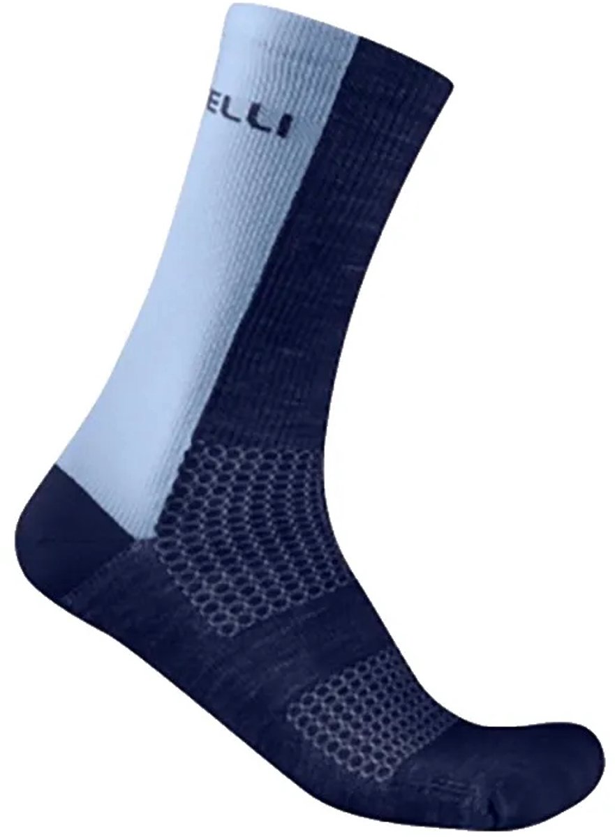 Castelli Logo 18 Merino Sokken Blauw EU 44-47