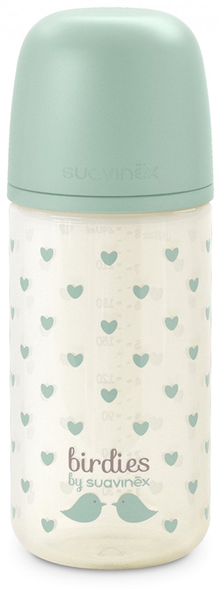 Glazen babyfles - SUAVINEX - Birdies - SX Pro S speen - 240 ml - 3 tot 6 maanden - Groen — afbeelding 3
