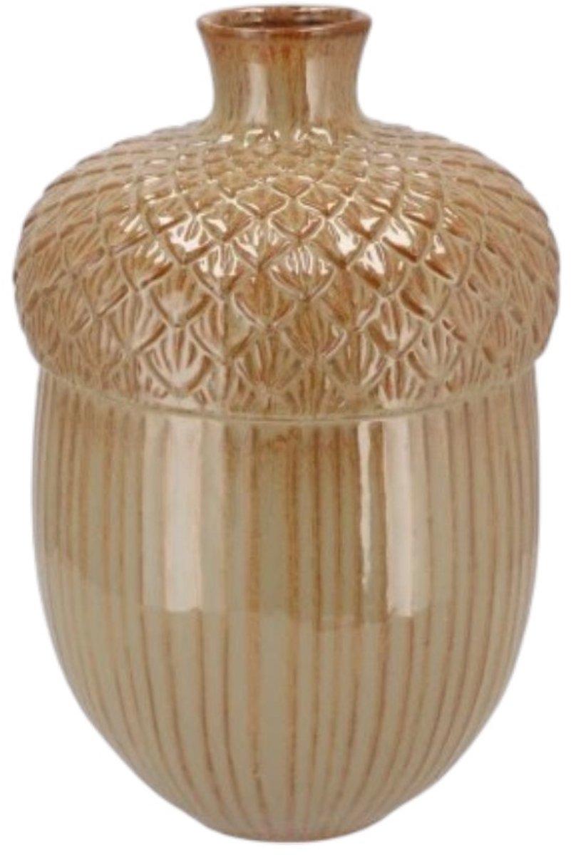 Daan Kromhout - Vaas - Bloemenvaas - Caramel - Keramiek - Mika - Eikel - Herfst - 17x26cm