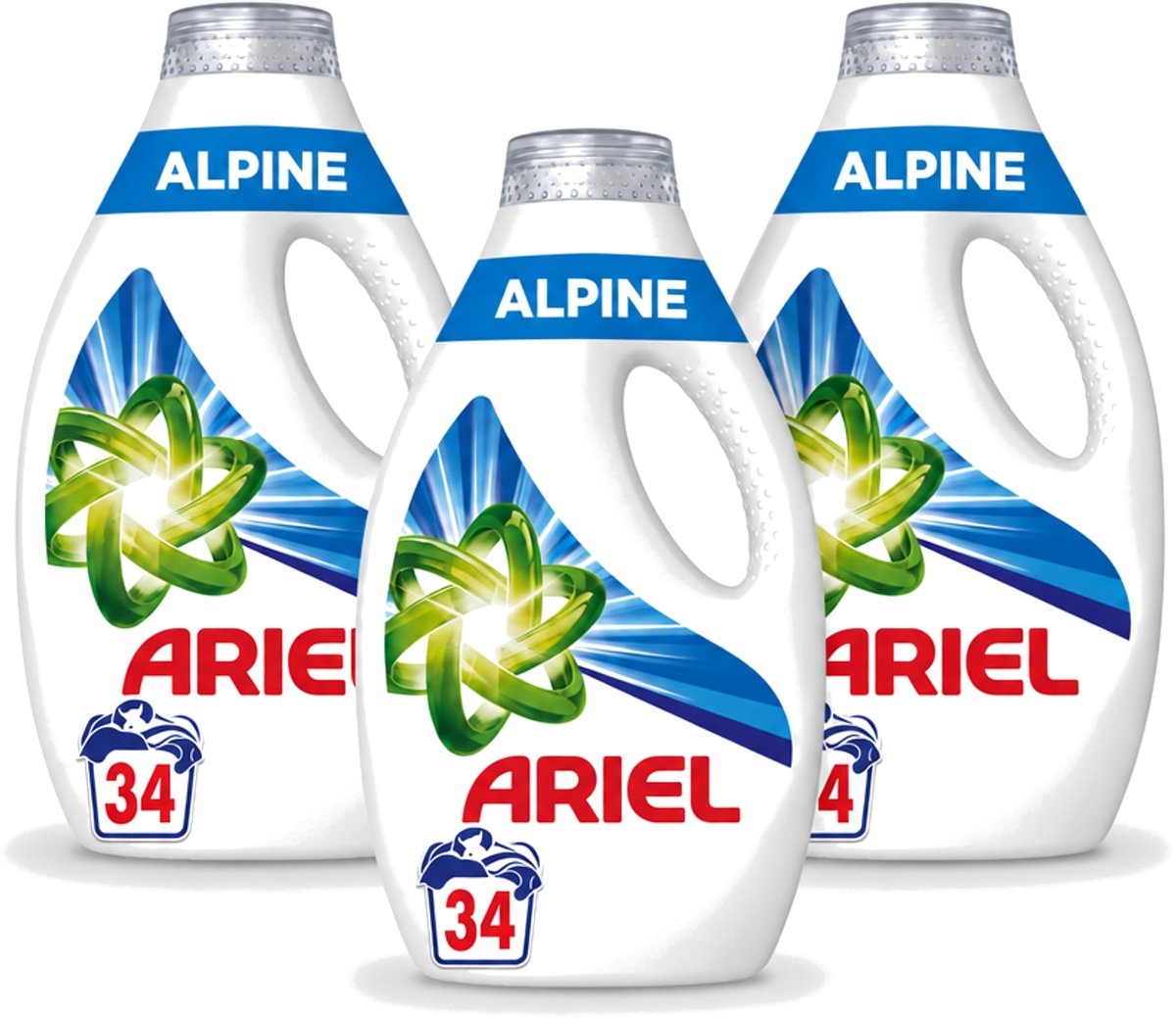 3 x Ariel – Vloeibaar Wasmiddel – Alpine – 1530 ml – 34 wasbeurten - Voordeelverpakking - 3 stuks