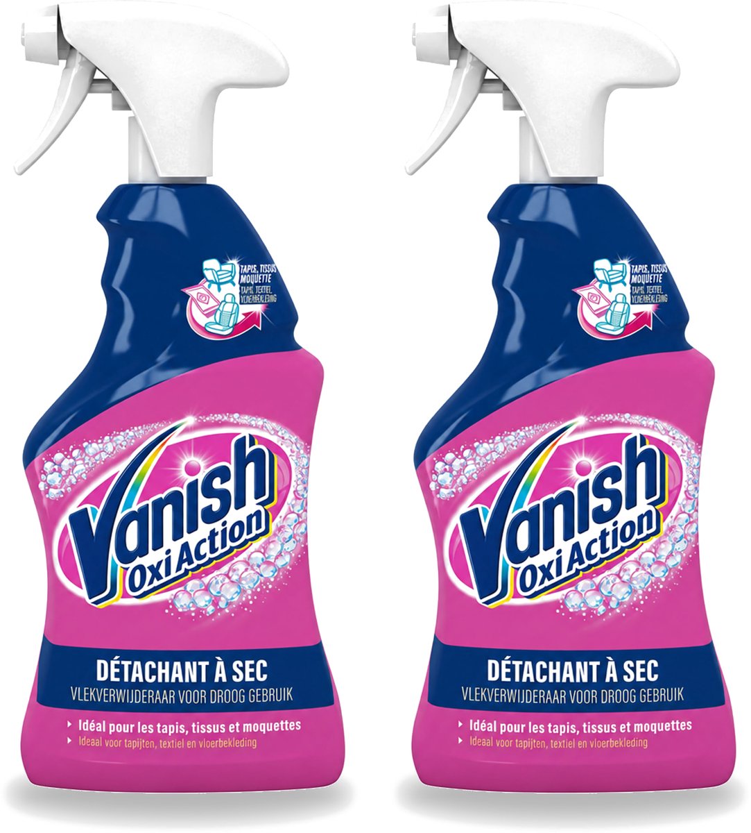 2 x Vanish Oxi Action - Vlekkenverwijderaar Spray - Voor Tapijt. Textiel & Vloerbekleding - 500 ml - Voordeelverpakking - 2 stuks