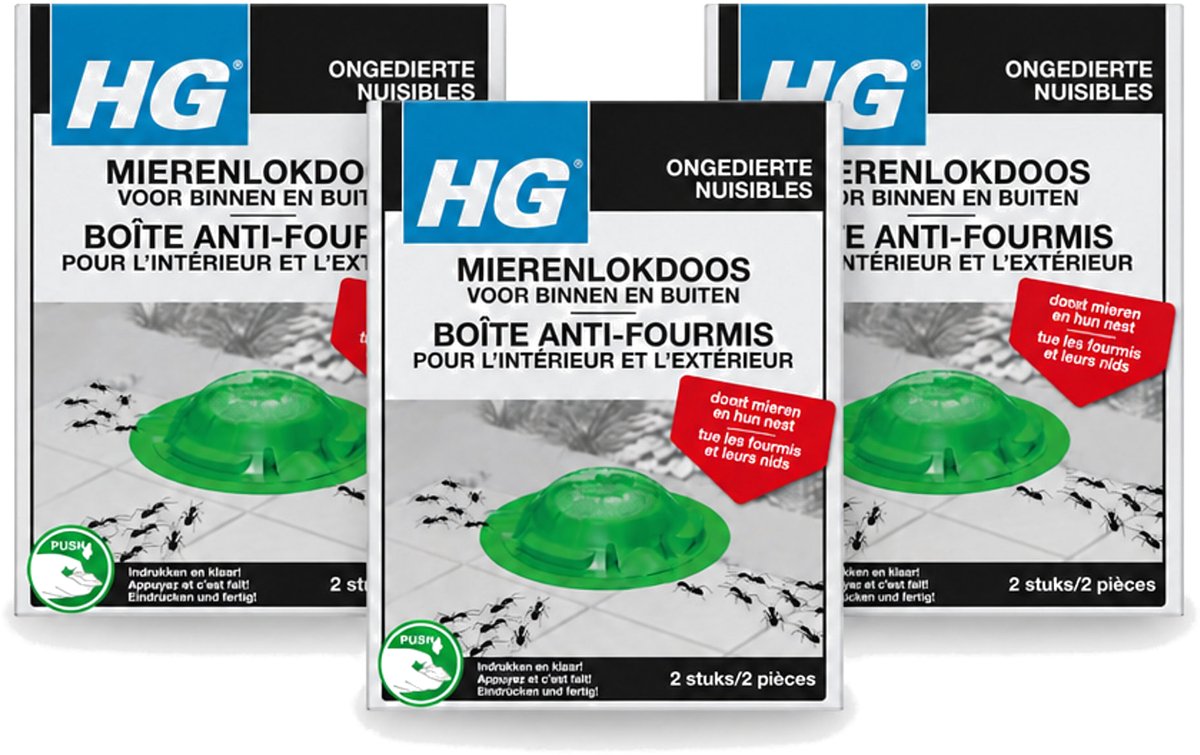3 x HG X - Ongedierte - Mierenlokdoos Voor Binnen & Buiten - Bestrijdt Tot In Het Nest - 2 Doosjes - Bulkverpakking - 3 stuks