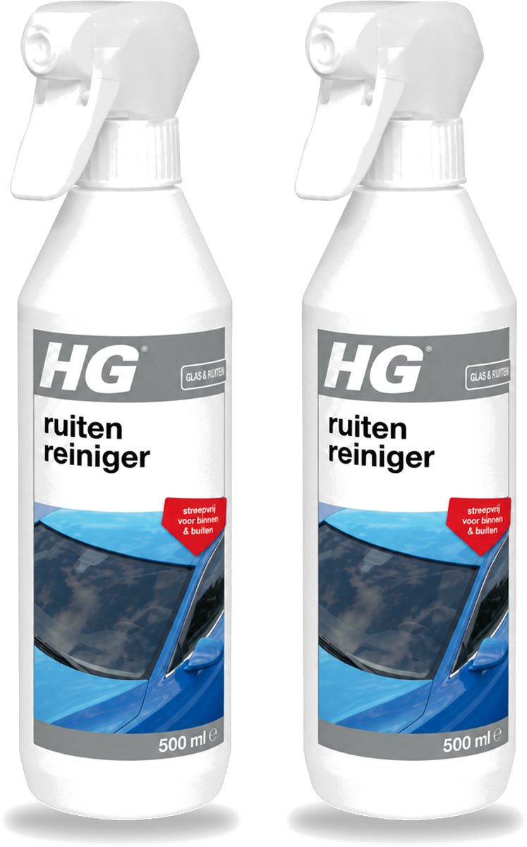 2 x HG - Ruitenreiniger - Streepvrij Voor Binnen & Buiten - 500 ml - Voordeelverpakking - 2 stuks