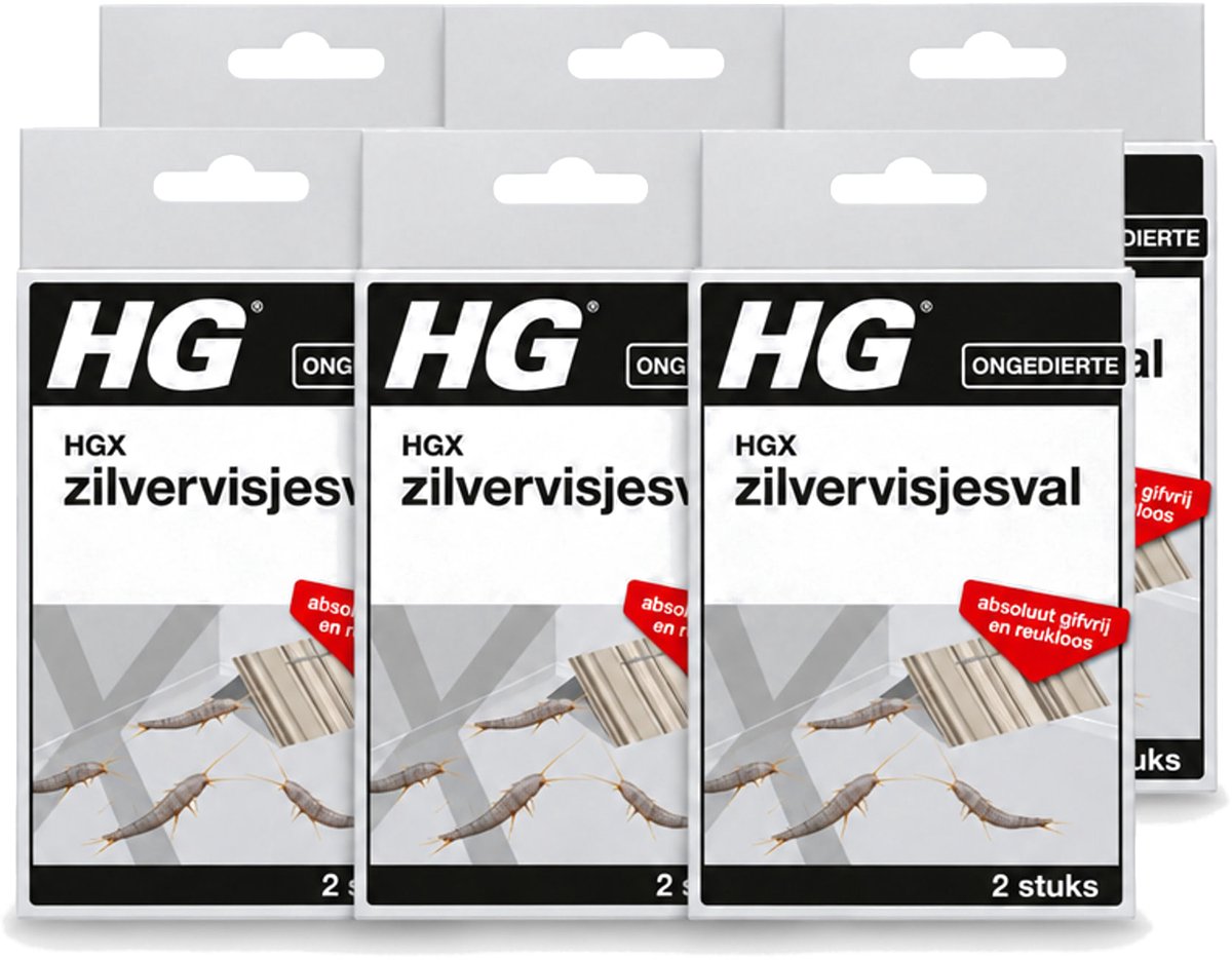 6 x HG X - Ongedierte - Zilvervliesjesval - Gifvrij & Reukloos - 2 Vallen - Voordeelverpakking - 6 stuks