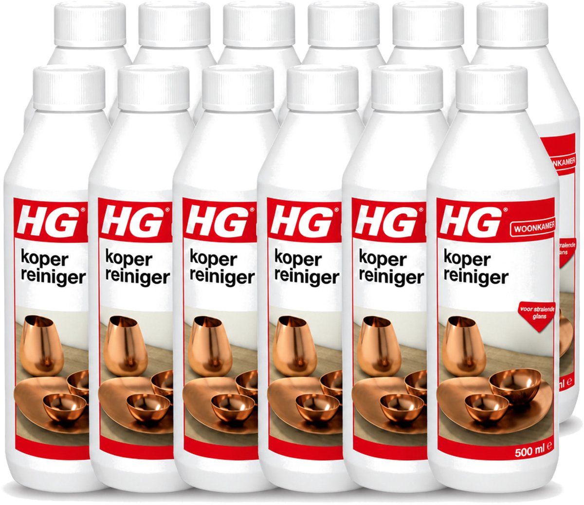 12 x HG - Koper Reiniger - Voor Stralende Glans - 500 ml - Voordeelverpakking - 12 stuks