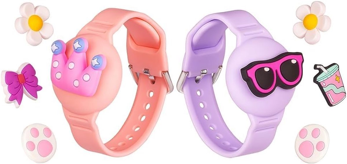 2 stuks armbanden voor Locator meisjes armband Finder hoes Locator armband verstelbare armband met verwisselbare versieringen voor meisjes