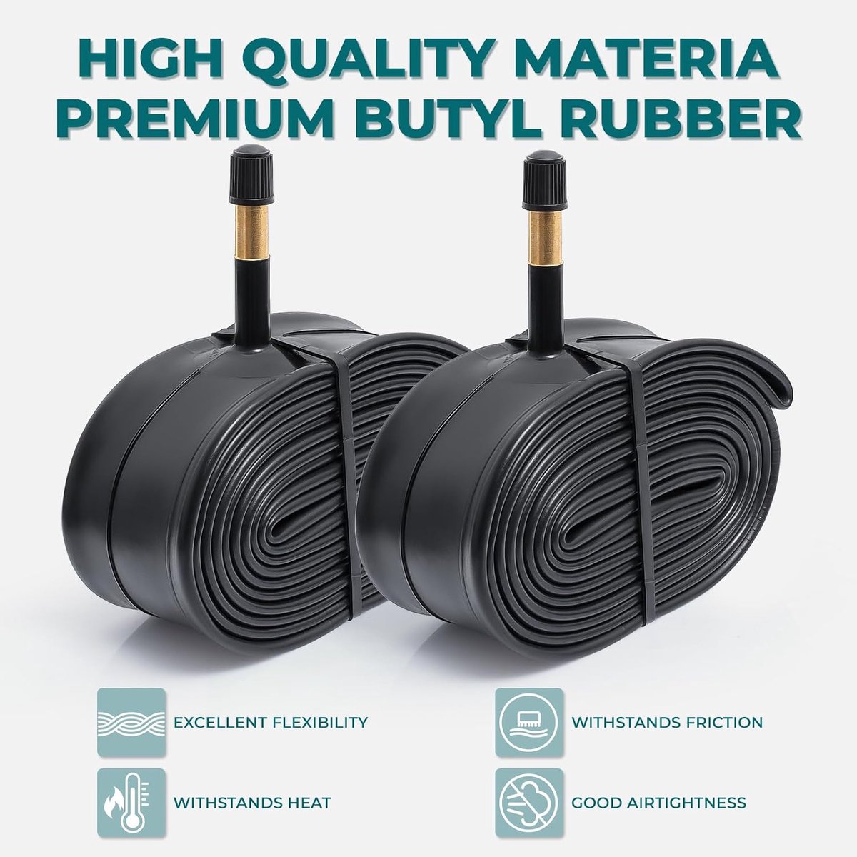 2 stuks fietsbanden 27,5 inch 27,5 x 1,75/1,95/2,0/2,10/2,125 met AV48 mm ventiel Schrader-ventiel, 47/57-584 binnenband, compatibel met straat/city-bike/mountainbike