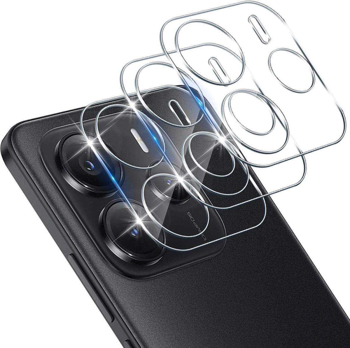 3 stuks camerabescherming voor Xiaomi Redmi Note 14 5G pantserglas, 9H hardheid, anti-kras lens, beschermfolie, HD heldere lens, glasfolie, anti-kras achtercamerabescherming