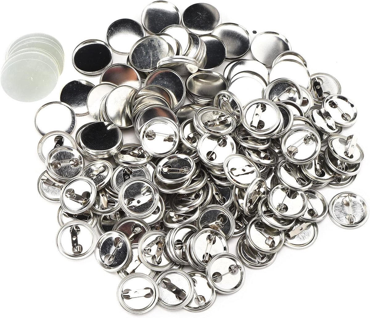 32Mm Badge Componenten 32Mm Knop Onderdelen Voor Tecre Blik 100 Stuks Pin Knop Ronde Veiligheid Badge Embleem Medaille Onderdelen Benodigdheden Voor Handwerk Geschenken (100 sets