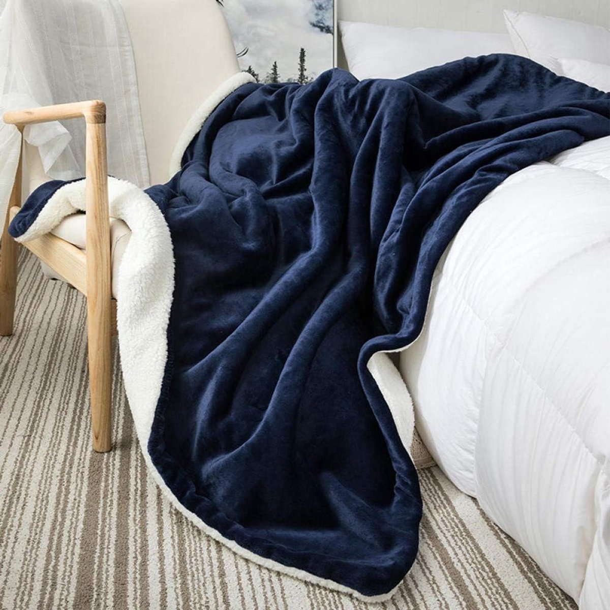 Graden van comfort gewogen deken queen size voor volwassenen - gelijkmatige gewichtsverdeling met premium glaskralen | Warme zware deken voor gebruik door één persoon -8_160 * 200 cm