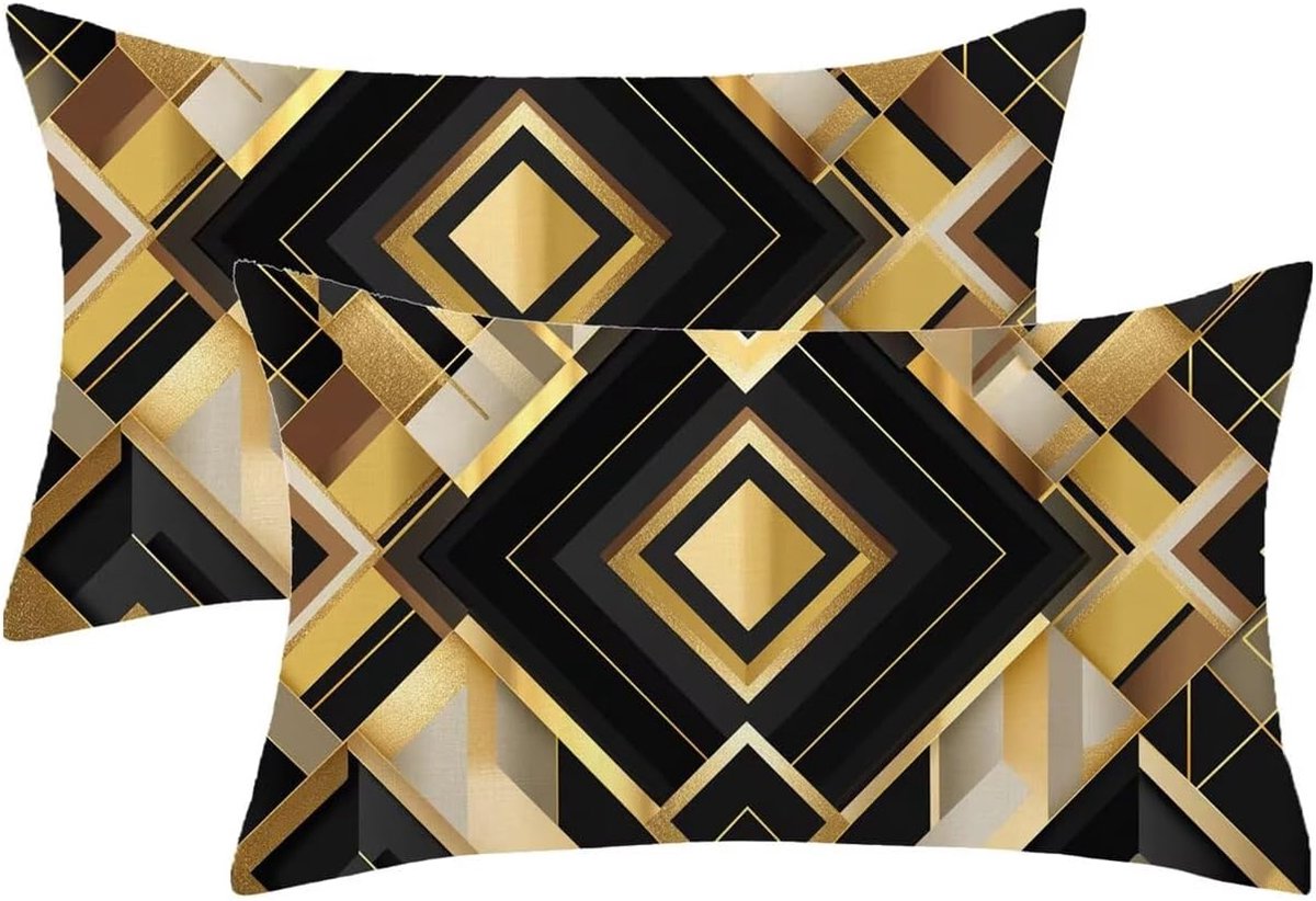 Kussenslopen 70 x 90 cm, rechthoekige fluwelen kussenslopen, 2 stuks, sierkussen met gouden patroon met onzichtbare rits, dubbelzijdige kussenhoes voor thuis, woonkamerdecoratie, geschenken
