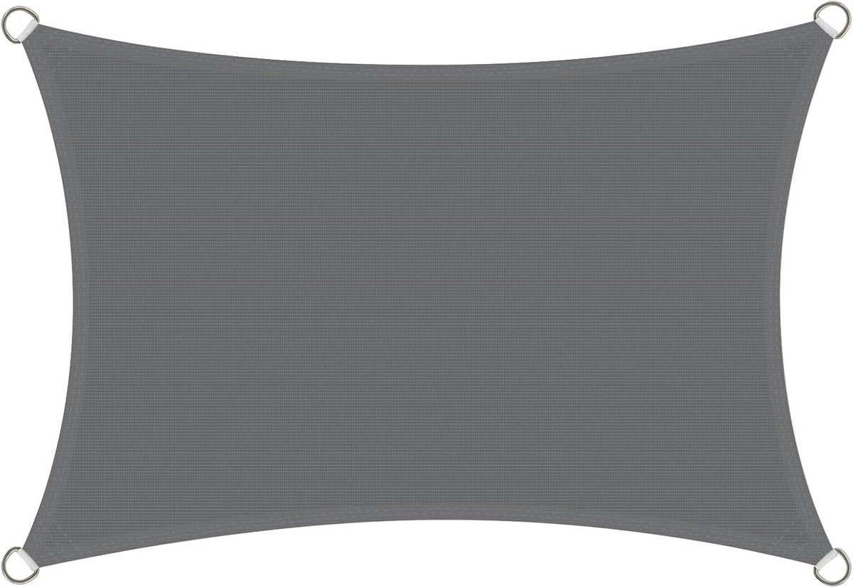 Rechthoek 2x3 m, Schaduw Zeil 3x2 m Rechthoekig HDPE Ademend 98% UV-Bescherming voor Buiten Tuin Terras, Antraciet
