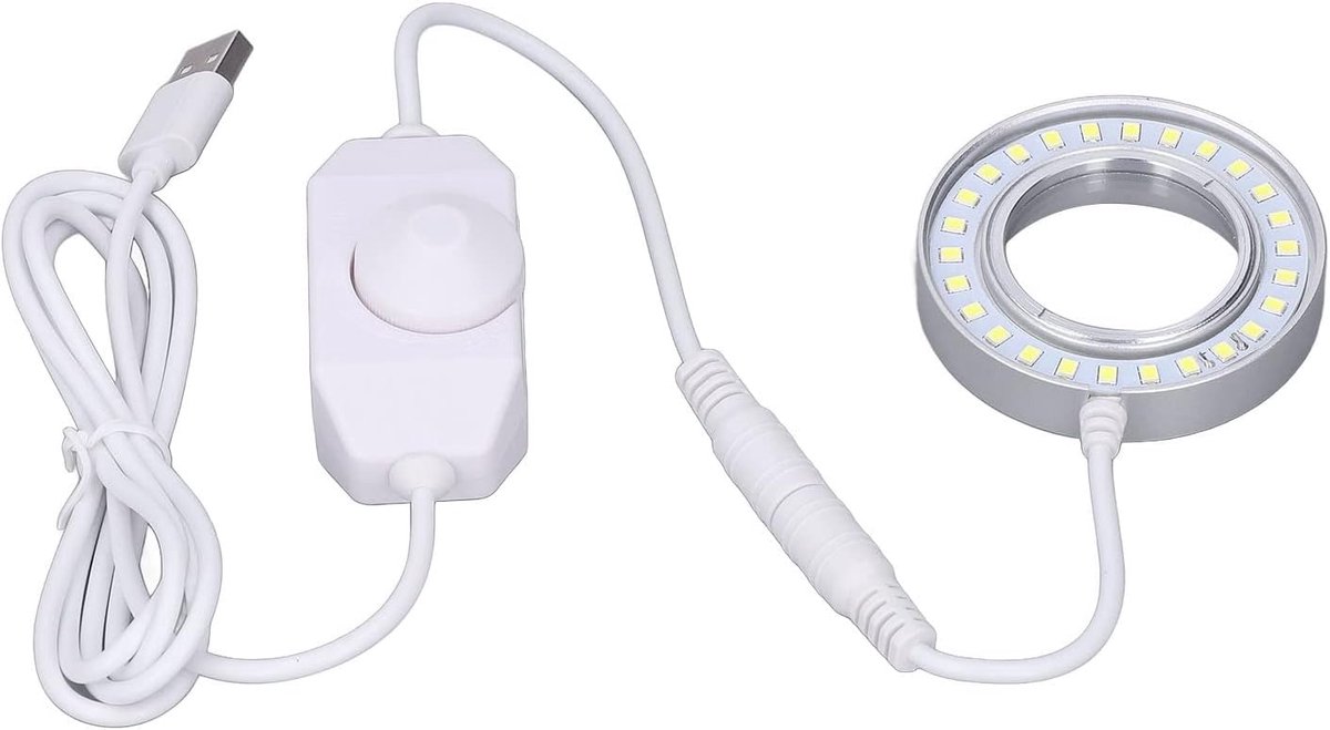 Ring Light voor Stereo Microscoop Verstelbare Helderheid Aluminiumlegering met Regelaar USB 5V