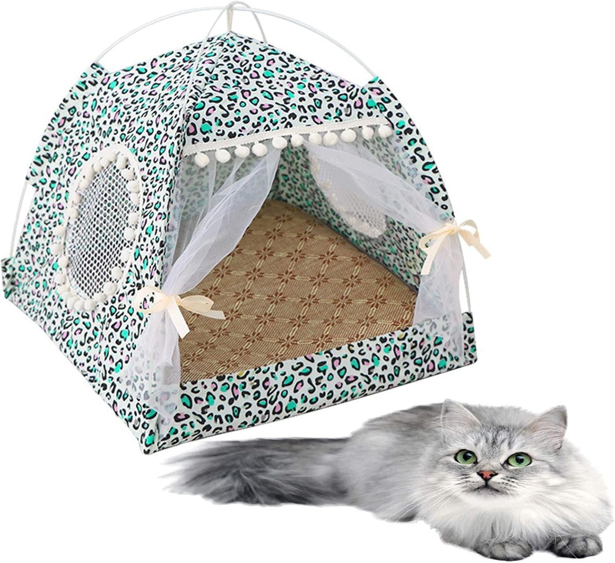 Lente en zomer tent kat kennel Teddy kleine hond kat prinses bed vier seizoenen universeel verwijderbaar en wasbaar