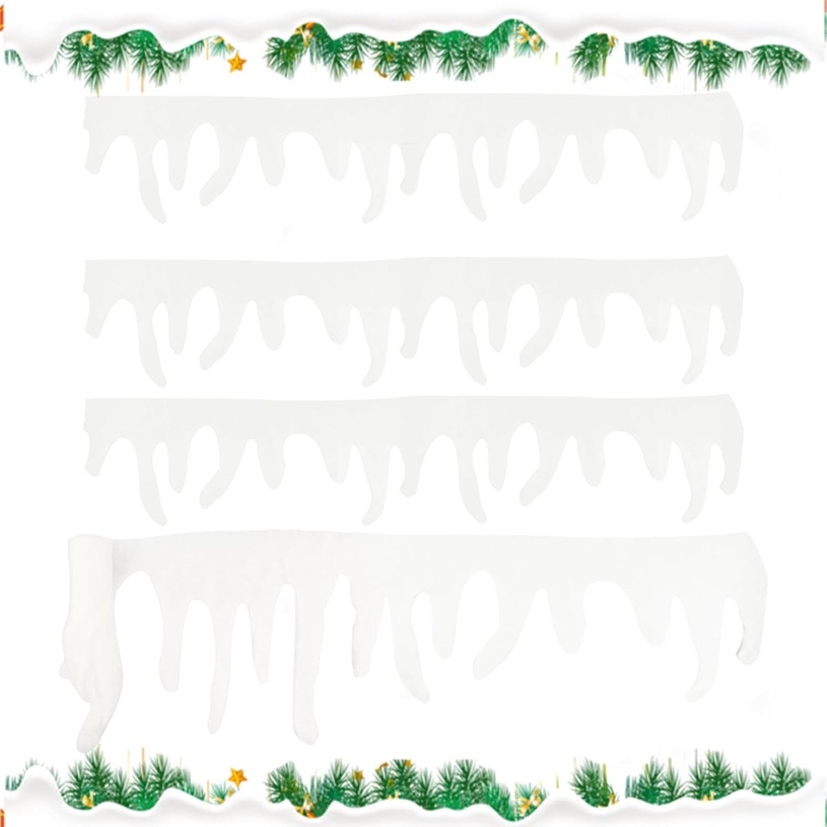 4 stuks 1,2 m ijspegel sneeuw franje kunstmatige ijspegel franje kerst ijspegel slinger nep sneeuw ijspegel display sneeuw vakantie grenzen decoraties voor kerstboom open haard vensterbank