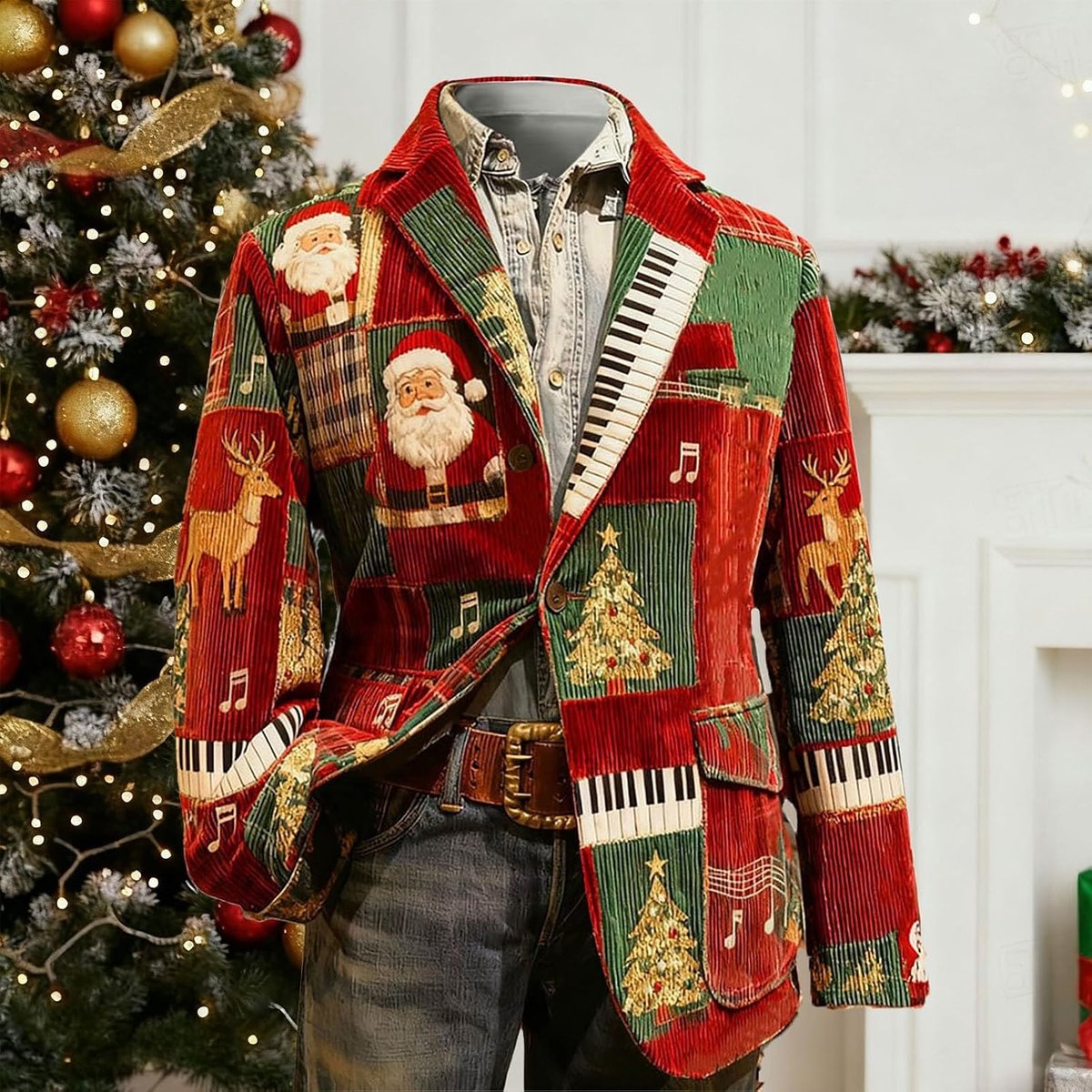 Bedrukte corduroy jas, casual stijl, ideaal voor feestjes, bruiloften en formele evenementen.