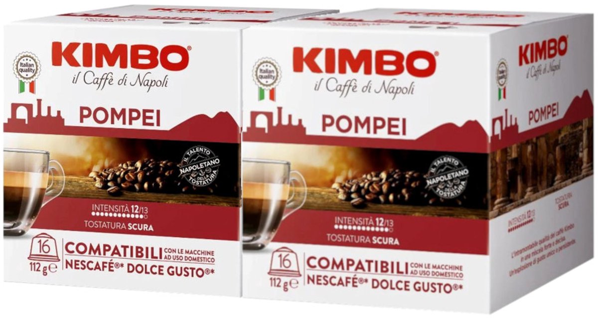 Kimbo il Caffe di Napoli Pompei - Multipack - 32 (2x16) Koffiecups Compatibel met Nescafe Dolce Gusto