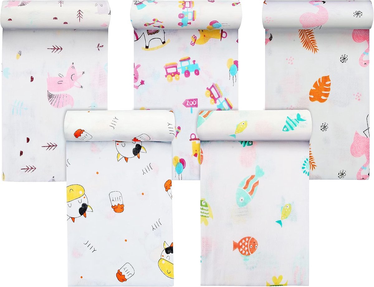 Mullluiers washandje casual spuugdoek baby meisjes Swaddle Me inbakerdoek stoffen luiers absorberend mousseline doek spuugdoek 5-pack 80x80cm