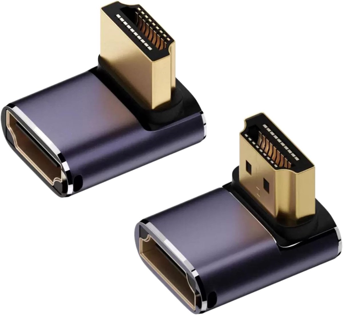 Adapterset A8K-06+A8K-07 HDMI 2.1 koppeling 48 Gbps ondersteuning 8K @60Hz 4K @120Hz HDR, compatibel met HDTV monitor projector laptop pc-connector