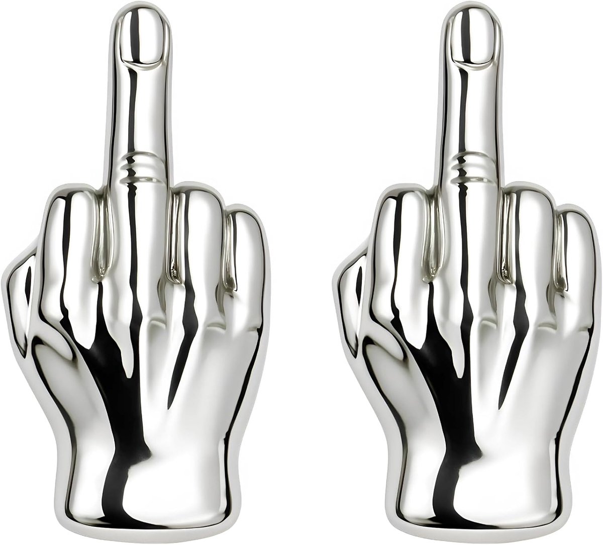 Set van twee pinnen Rock Honor Finger 3D | Origineel Cadeau Honeyvinger | Pin Herenkostuum | Herenbroche | Cadeau Fuck Rugzak | Broches voor Vrouwen Rebel Zilver Mode Accessoires | French Pin