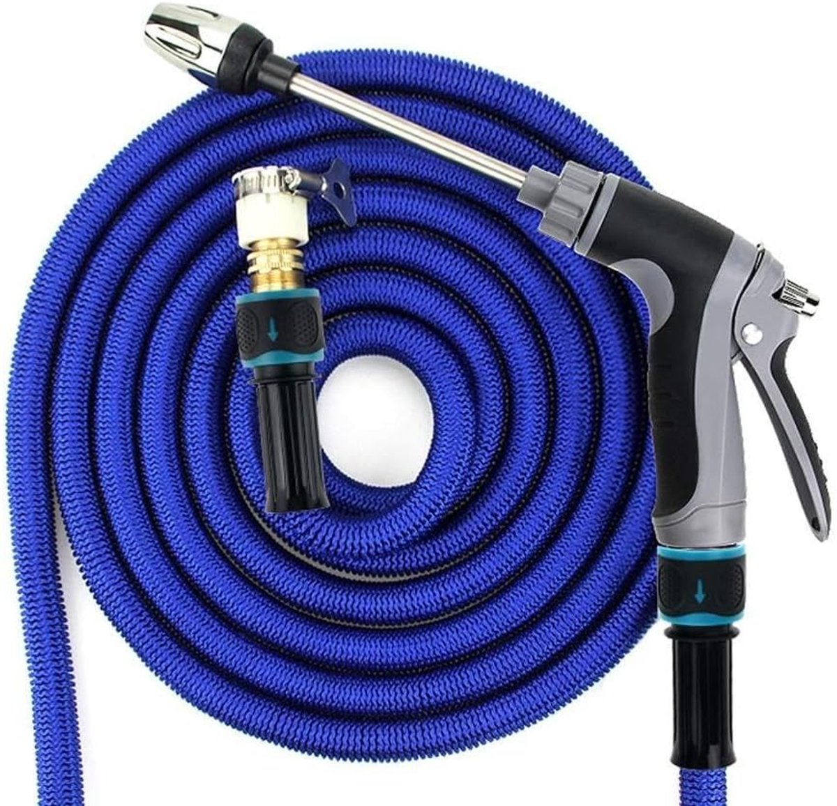 Druk waterpistool wassen, tuinslang met messing fittingen intrekbaar/functie van de sproeier mondstuk/slang Hanger - voor het besproeien van de tuin, het wassen van de schoonmaak