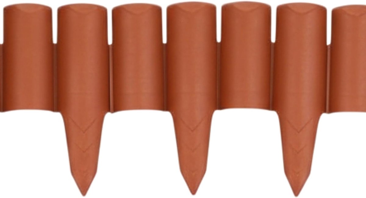 10 m - Ø 4,5 cm | Gartenpalissade Vorst- en vochtbestendig | Gazonrand flexibel en eenvoudig te leggen | Gazonranden voor een individuele tuinvormgeving | Terracotta