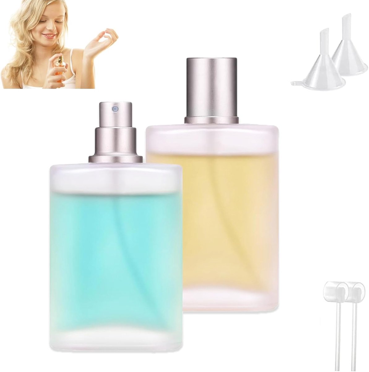 Verstuiverfles, 30 ml, lege parfumfles, 2 stuks parfumnavulling, draagbare parfumverstuiver, navulbaar, lege parfumverstuiver, voor parfum