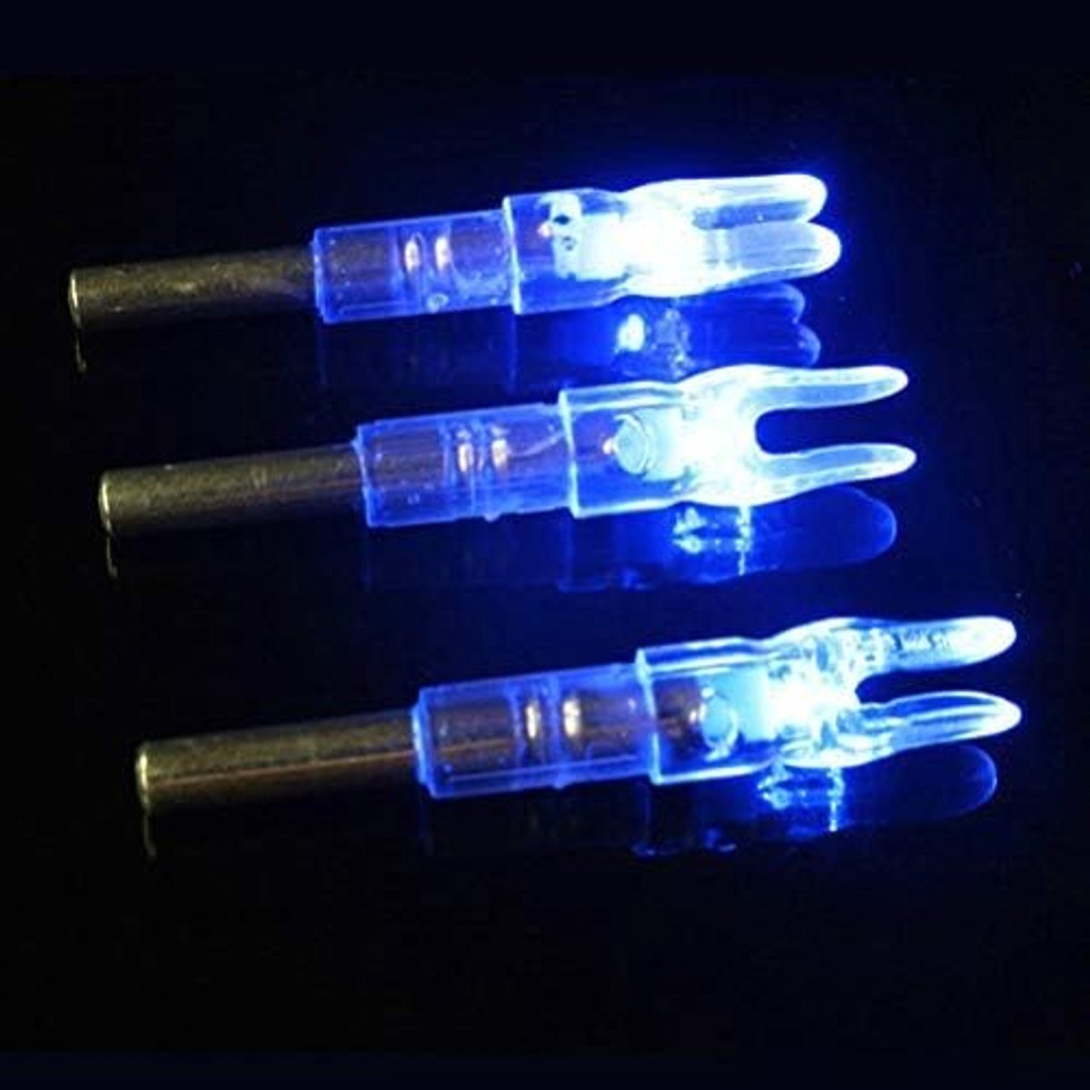 Pijlinkepingen, 3 stuks, jacht, schieten, aanpassing, pijlas, 6 2 mm, verlichte boog, led, gloeiende pijlstaart, blauw