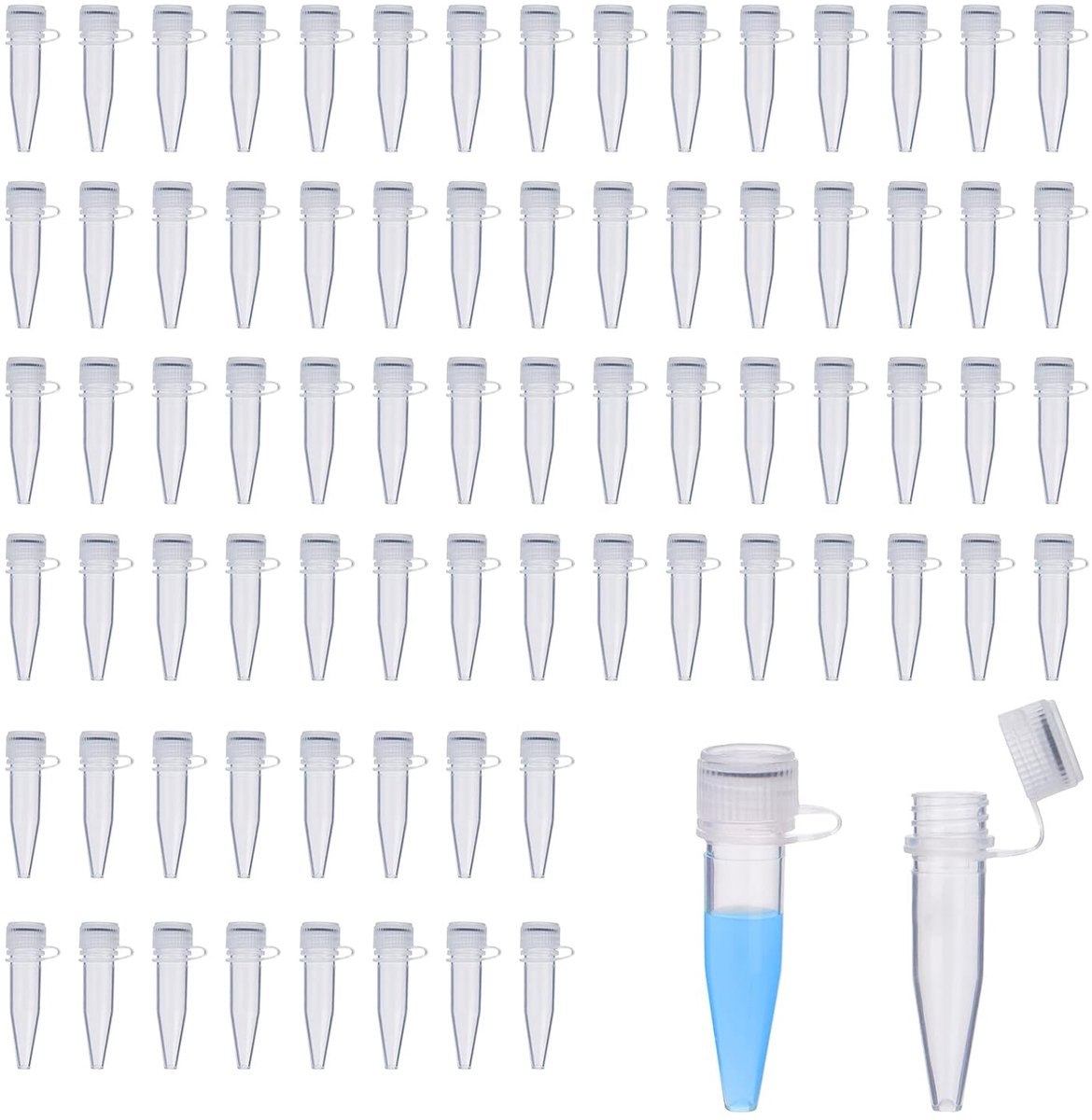1,5ml Centrifugebuizen met schroefdop 250 stuks Reageerbuizen voor laboratorium monsterbuizen Micro-centrifugebuizen Plastic reageerbuizen