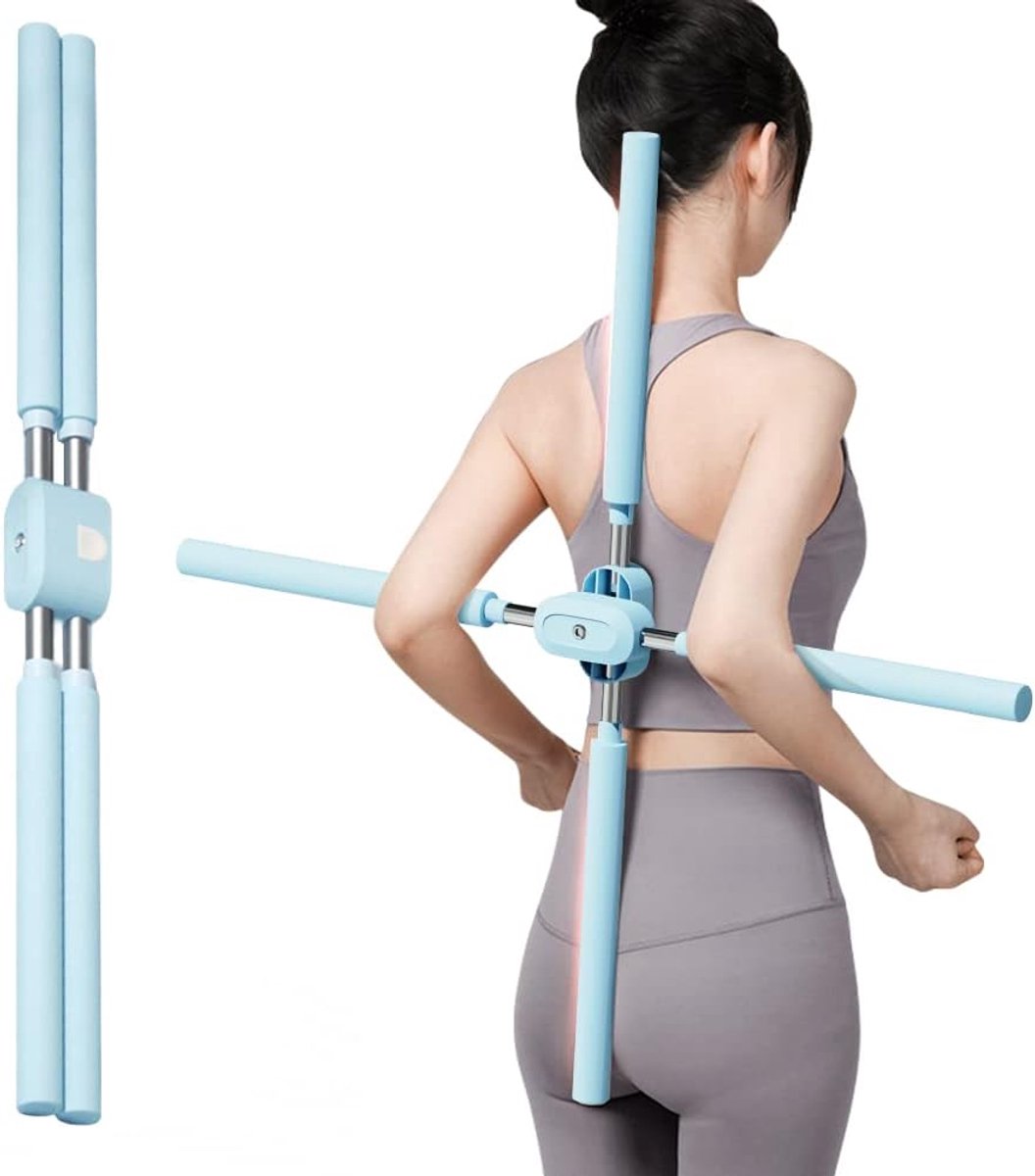 Yoga stokken, rekoefeningstool, houdingscorrectie, bultcorrectie, houdingscorrectiestokjes, open rug, gymnasten, lichaamsvorming thuis en voor vrouwen 2 stuks