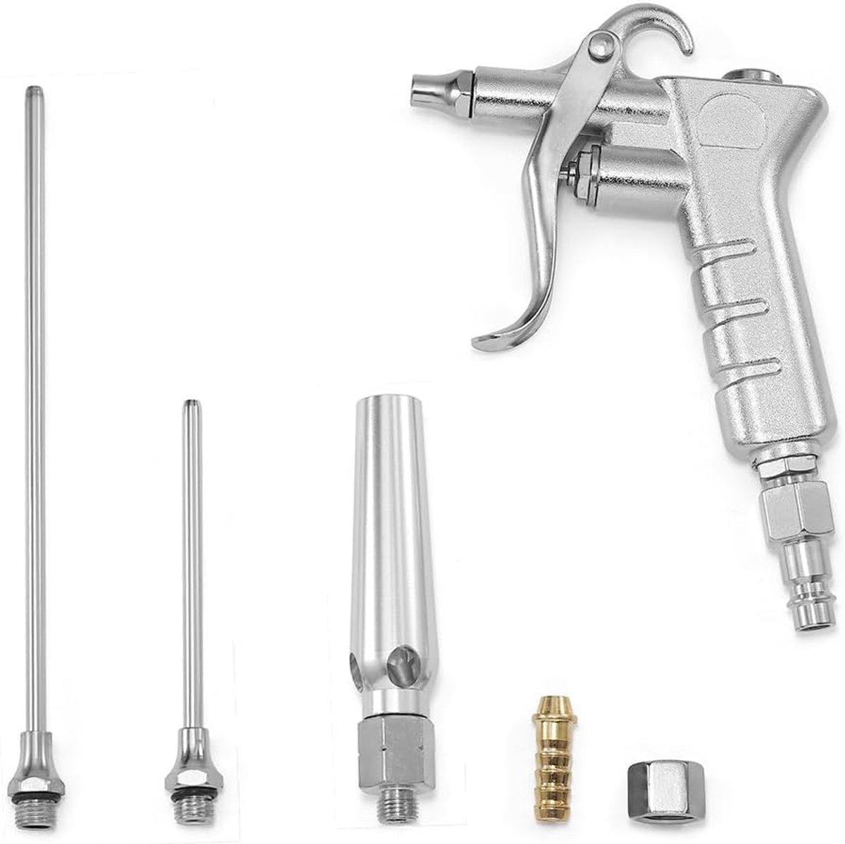 Persluchtpistool met venturimondstuk en 3 sproeiers (Air Blow Gun) voor snel drogen en blazen.