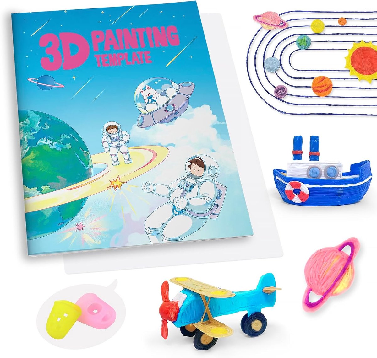 SnelShoppen - 3D Tekenschrift met 40 Patronen, Herbruikbare Schildering, Graffiti Sjablonen, Creatieve Templates voor Beginners, Kinderen, DIY, Verjaa
