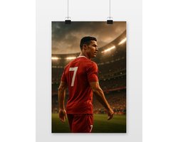 Cristiano Ronaldo Poster - Voetbal Posters - Sport - Celeb - Stadion - Wanddecoratie Woonkamer - 180 gram papier - XS6719WV - Formaat 30 x 40cm