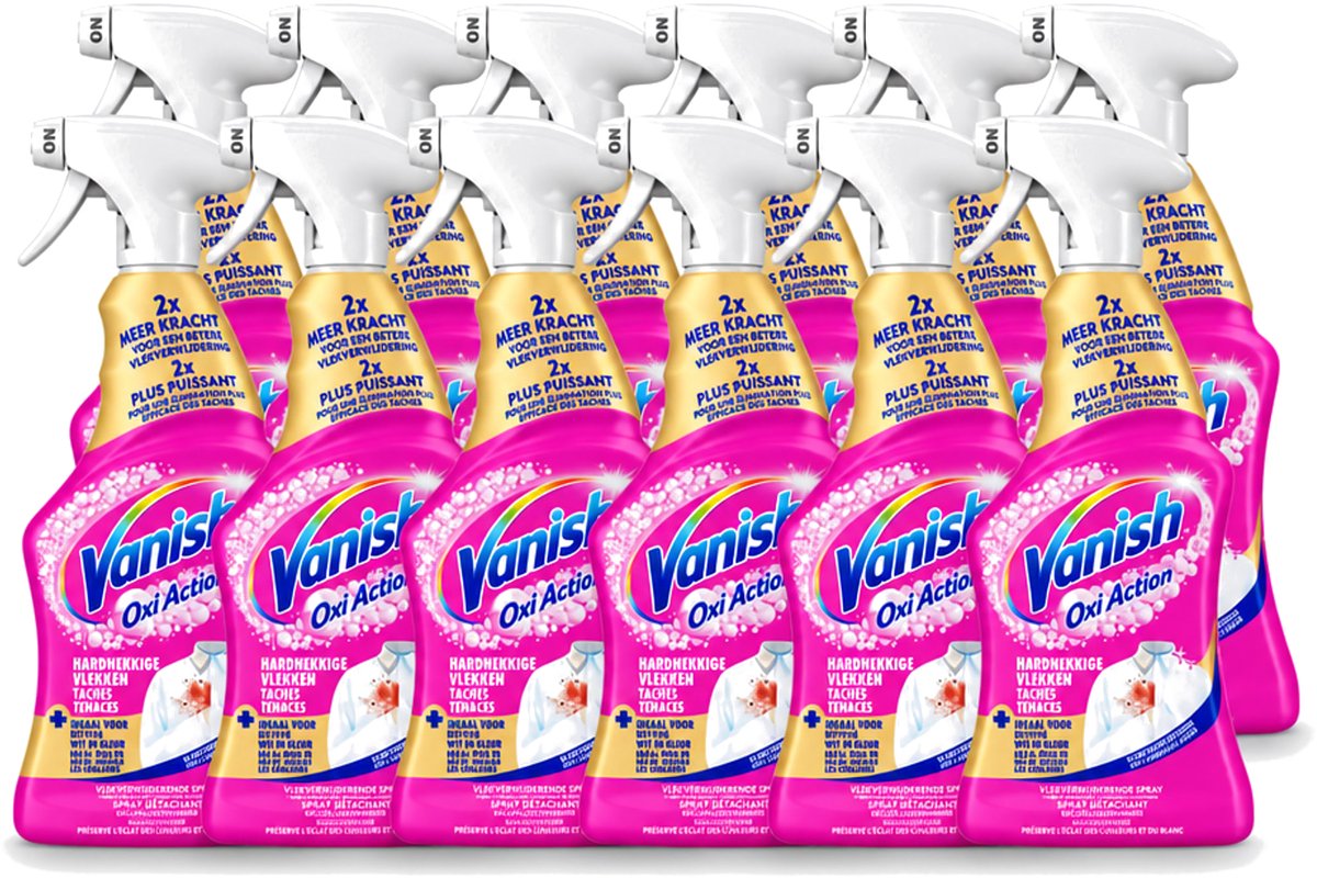12 x Vanish – Vlekverwijderaar Spray – Hardnekkige Vlekken – 500 ml - Voordeelverpakking - 12 stuks