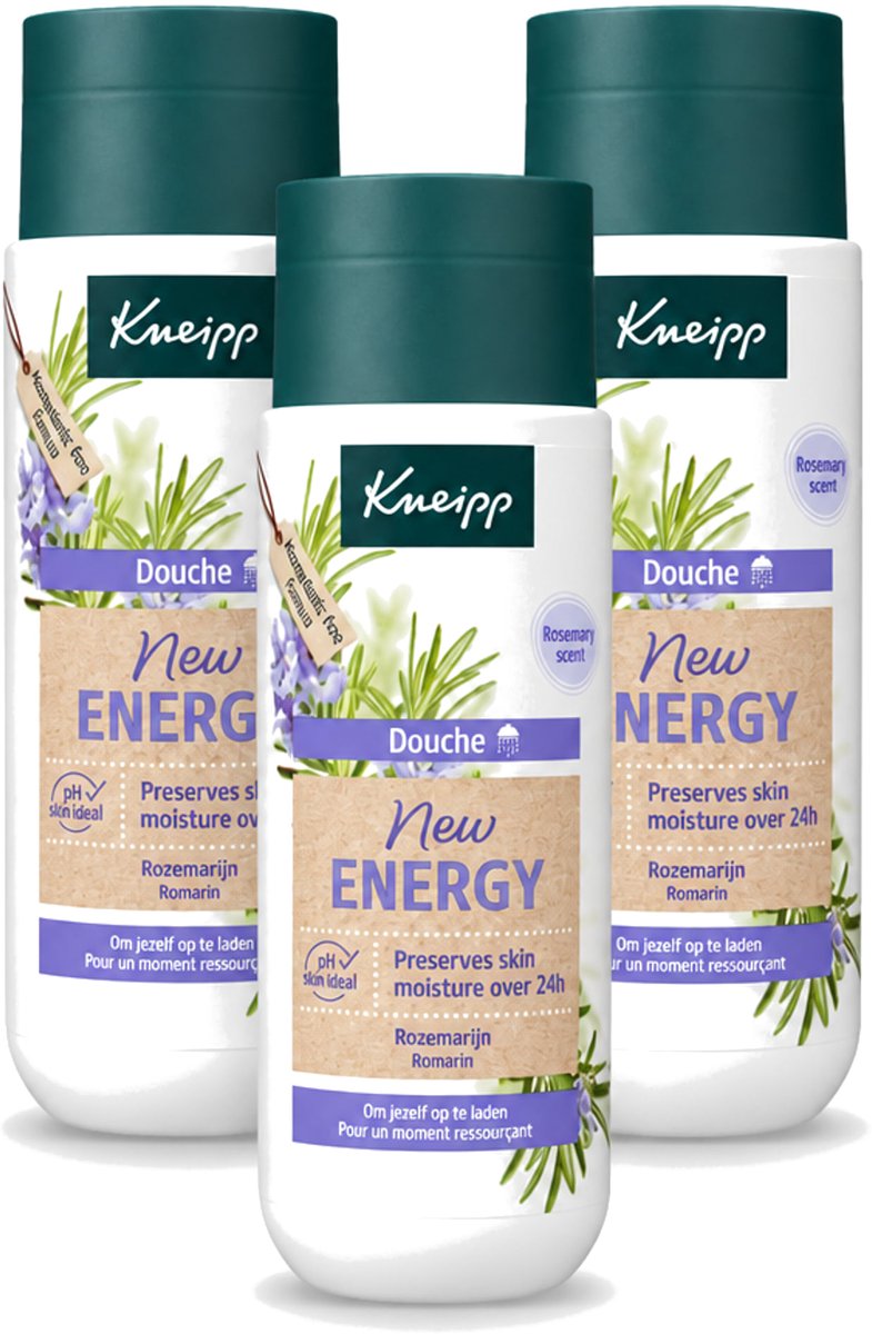 3 x Kneipp - Douchegel - New Energy - Energieke Geur - 200 ml - Voordeelverpakking - 3 stuks