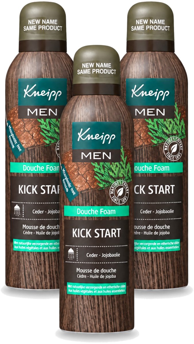 3 x Kneipp - Douchefoam - Ceder & Jojobaolie - Verzorgend - Vegan - 200 ml - Voordeelverpakking - 3 stuks