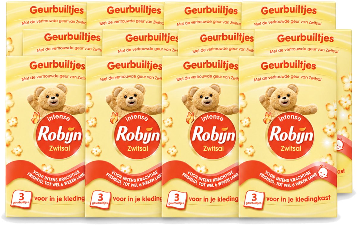 12 x Robijn - Zwitsal - Geurbuiltjes - Zachte Babygeur - Hypoallergeen - 3 Geurbuiltjes - Voordeelverpakking - 12 stuks