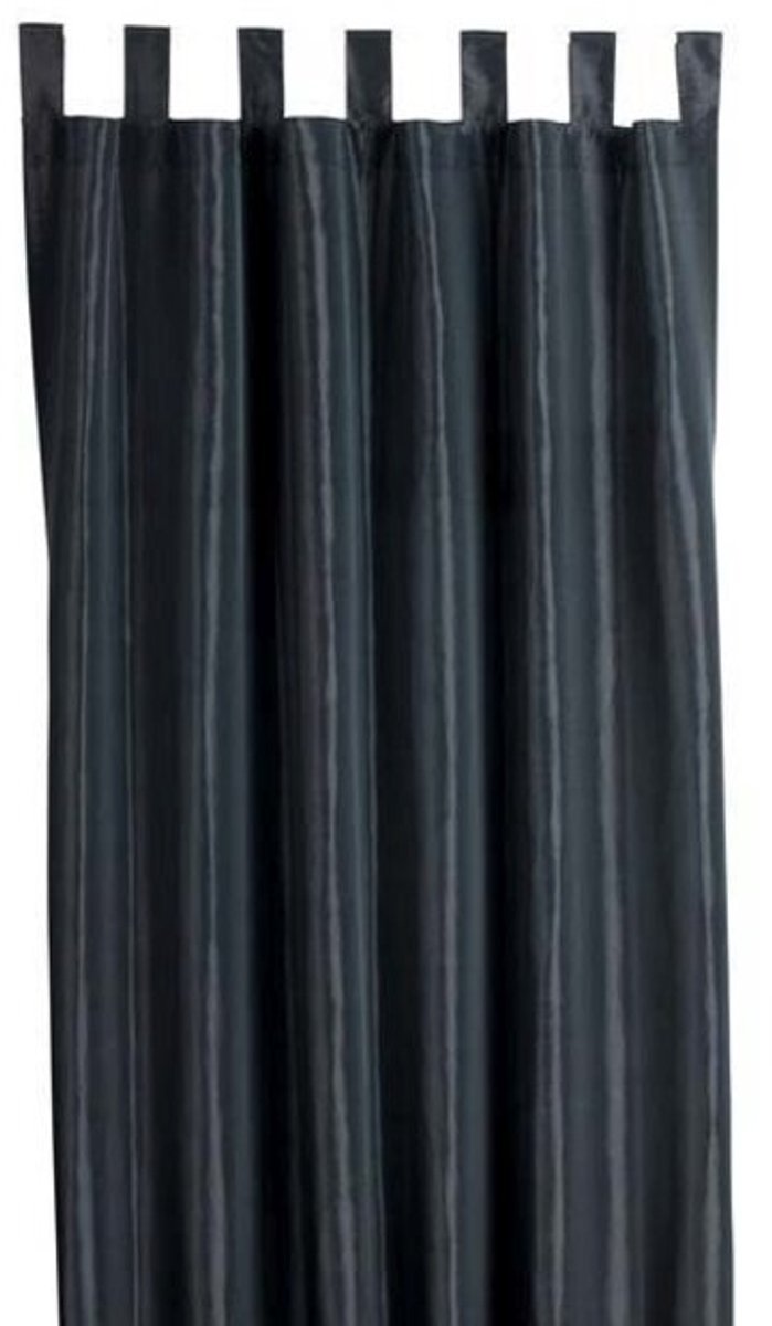 2LIF New York curtain black 135 cm x 260 cm with loops Zwart