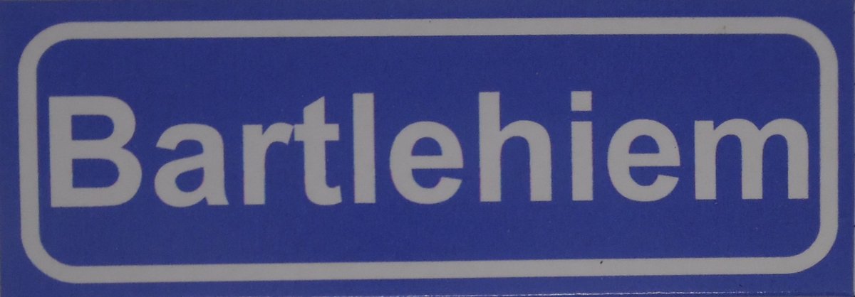 Souv© - koelkast magneet - plaatsnaam bord - kombord - souvenir - koelkastmagneetje - relatiegeschenk Bartlehiem
