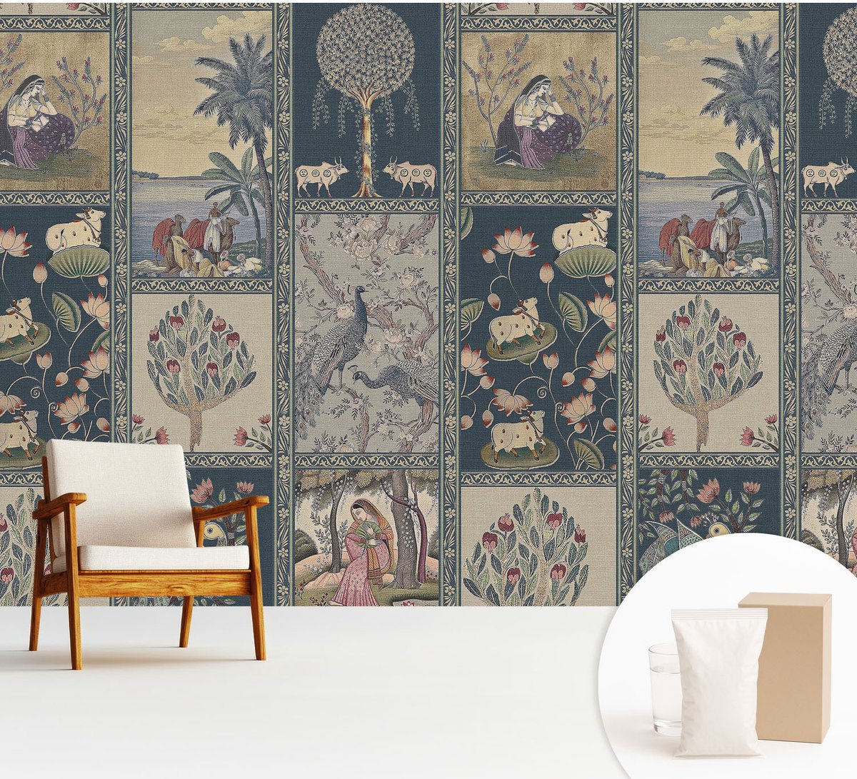 Wallfluent Fotobehang - Marine Vliesbehang - 312x219 cm - Romantische Scène Fotobehang Vlies - Woonkamer behang Deel - Muurschildering - Woonkamer behang