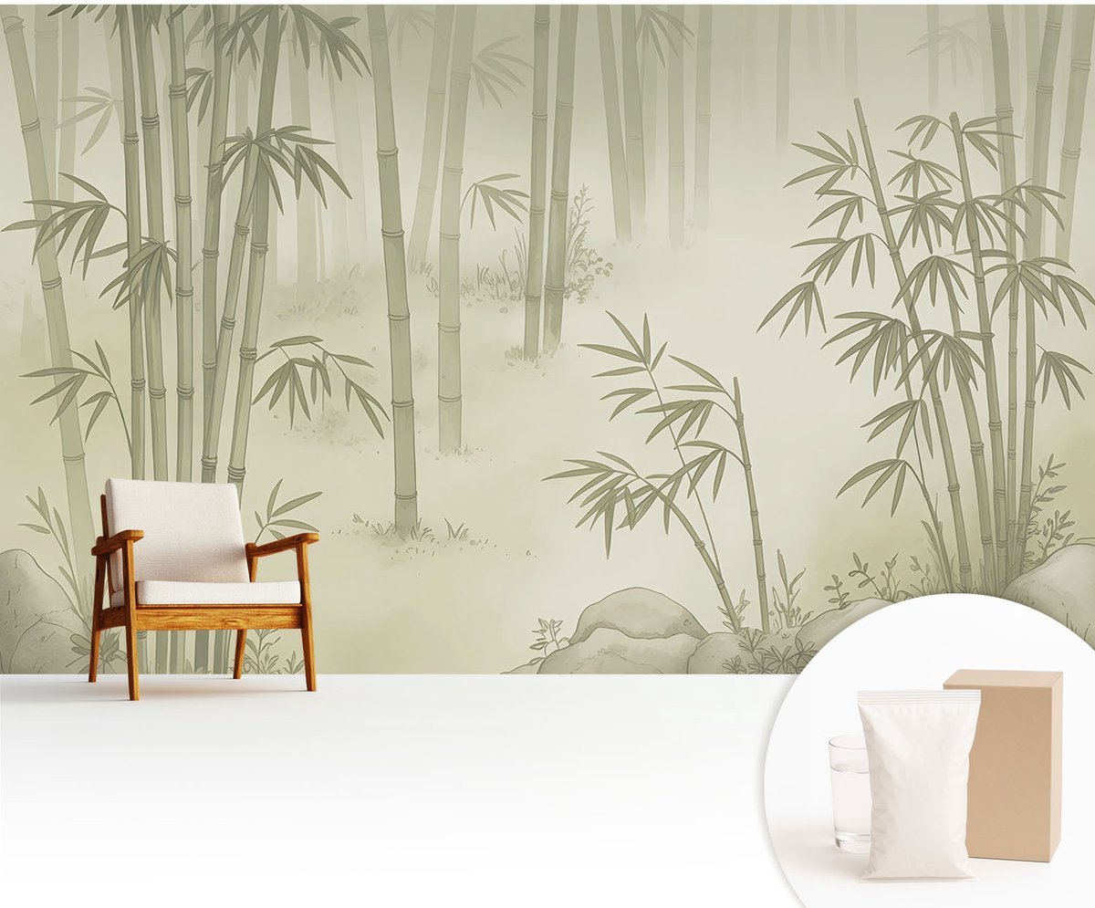 Wallfluent Fotobehang - Groente Vliesbehang - 416x254 cm - Vreedzaam Landschap Muurschildering - Gang behang Bloemen En Planten - Fotobehang Vlies - Slaapkamer behang