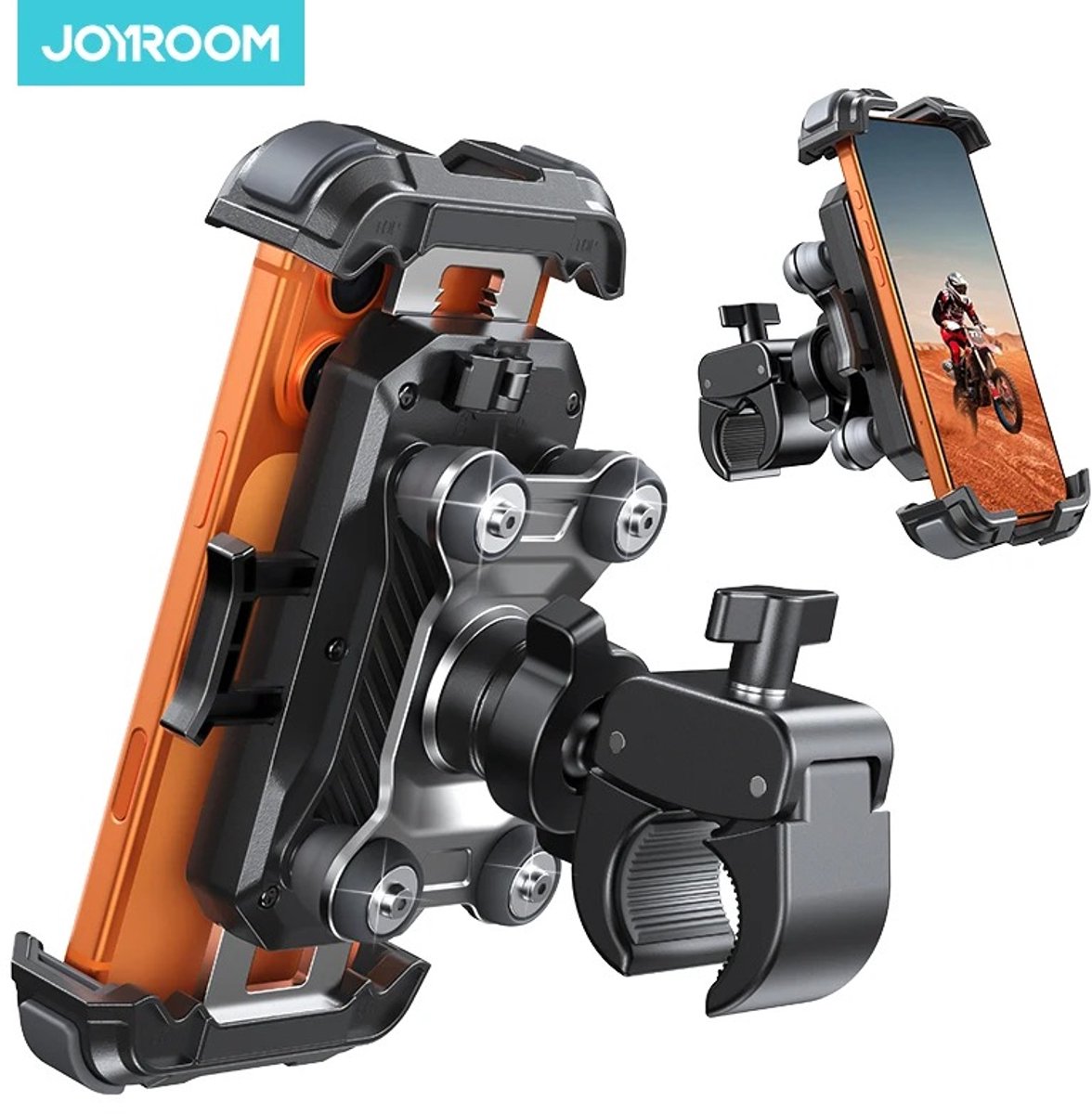 Cherrys Finds - Telefoonhouder Motor - Telefoonhouder Voor Motor - Telefoon Houder Motorfiets - Telefoonhouder Motor Stuur - Anti-Vibratie Telefoonhouder - Stuur Fiets Telefoonhouder - Voor 4,7-7” Telefoon - Verstelbaar - 360 Graden Draaibaar - Zwart