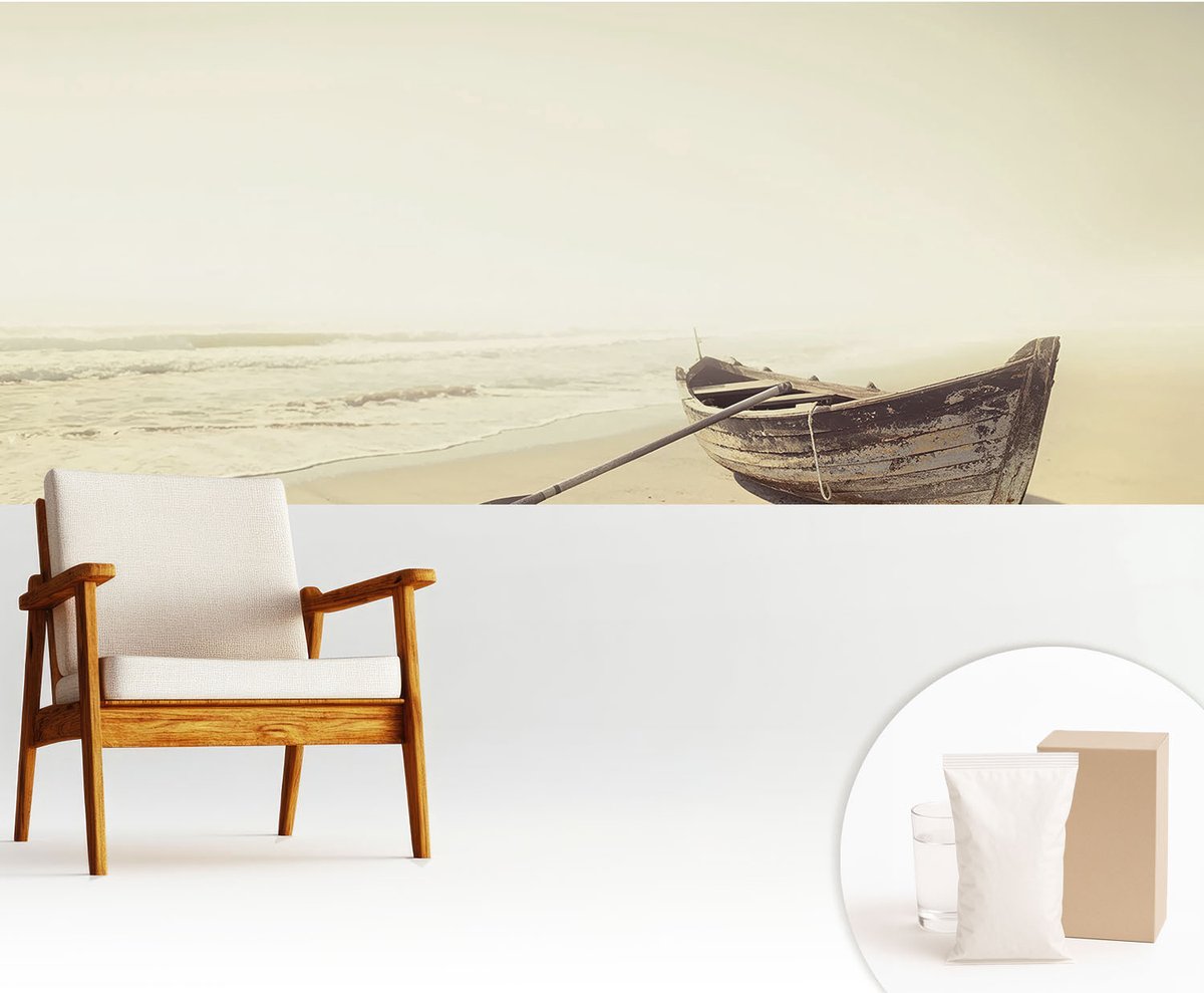 Wallfluent Fotobehang - Wit Vliesbehang - 250x104 cm - Rust Aan Zee Muurschildering - Slaapkamer behang Landschappen - Fotobehang Vlies - Slaapkamer behang