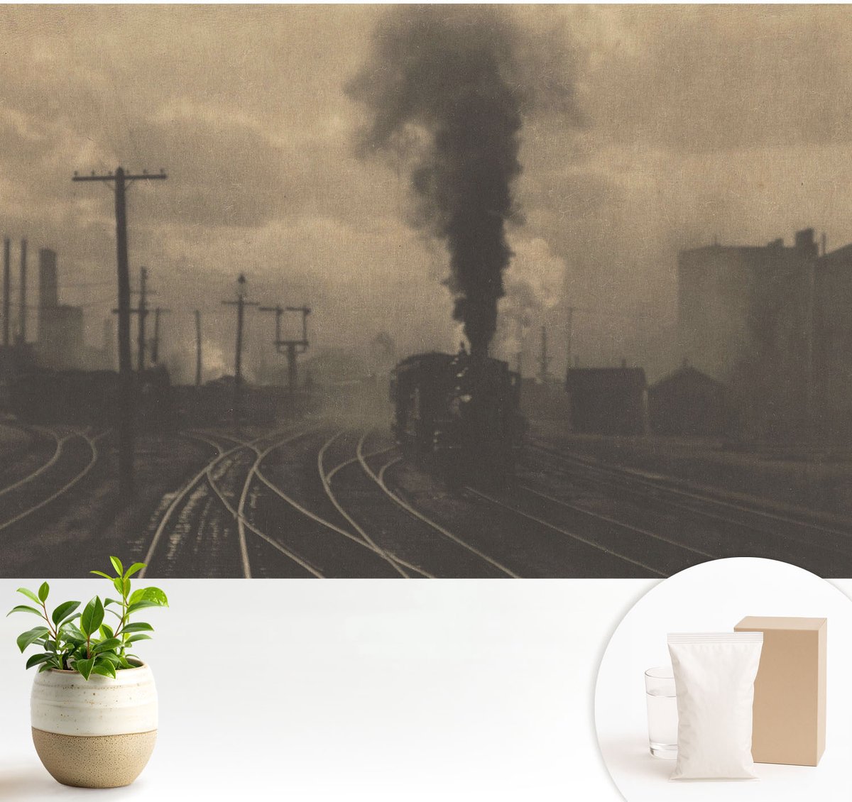 Wallfluent Fotobehang - Geel Vliesbehang - 104x70 cm - Industrielandschap Muurschildering - Gang behang Architectuur - Fotobehang Vlies - Slaapkamer behang