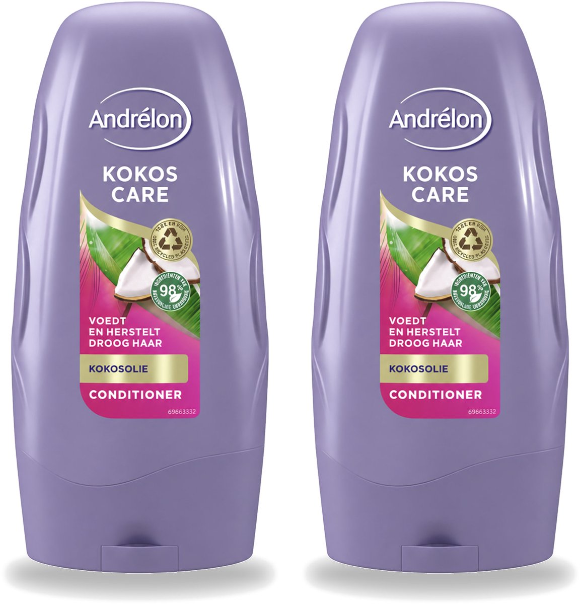 2 x Andrélon - Kokos Care - Conditioner - Diepe Hydratatie - 250 ml - Bulkverpakking - 2 stuks