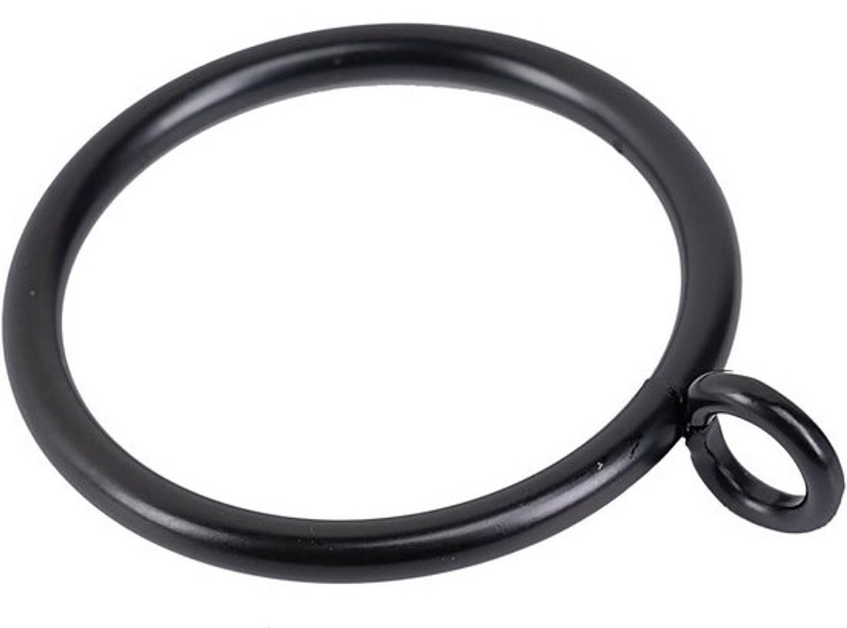 Metalen Gordijnringen met Oogje - 24 Stuks Zwart voor Binnendiameter 1,5 Inch