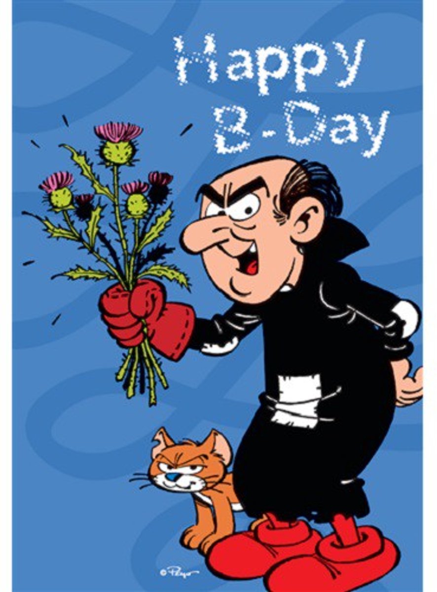 De Smurfen Happy B-Day Gargamel Postkaart