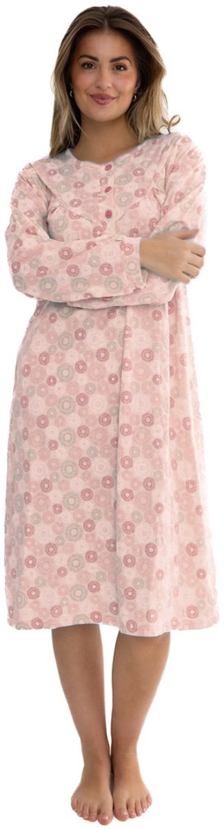 Cocodream Nachthemd 'Mill Pink' - Dames Nachtmode - Lange Mouw - Roze - Maat S